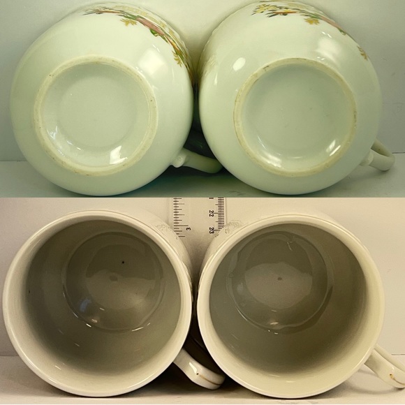 Pair of Antique, porcelain Mother & Father large coffee tea cups mugs - Picture 2 of 4